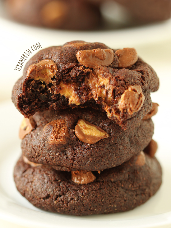 Chocolate Peanut Butter Cup Cookies from texanerin.com – made healthier with whole wheat flour!