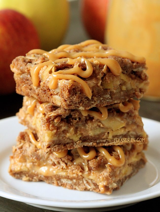 Dulce de Leche Apple Streusel Bars (100% whole grain option)