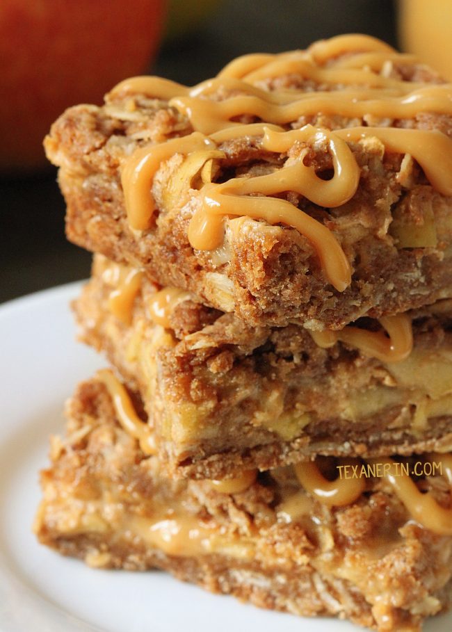 Dulce de Leche Apple Streusel Bars (with a 100% whole grain option)