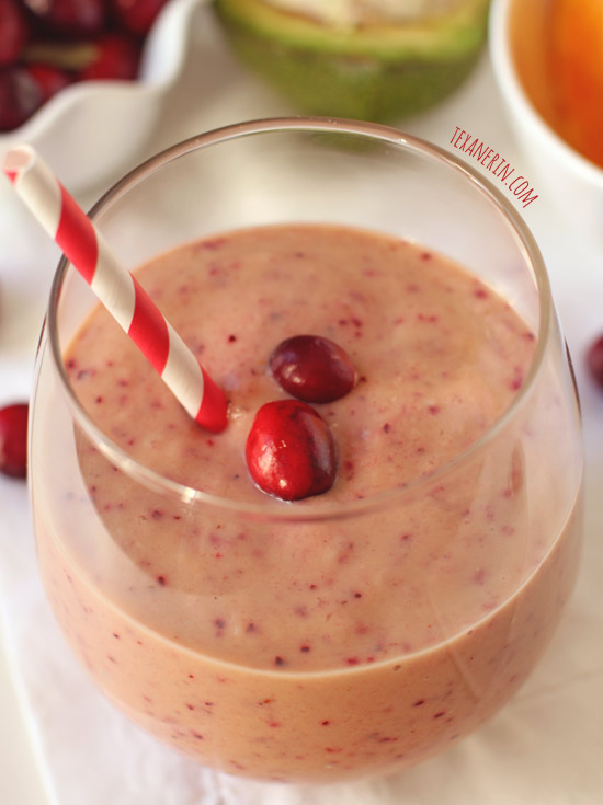 Cranberry Orange Avocado Smoothie from texanerin.com