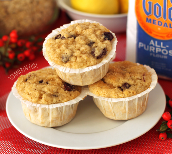 Cranberry, Lemon and Ginger Muffins from texanerin.com – super delicious, soft and moist!