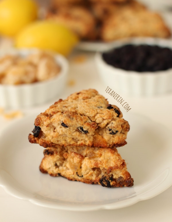 Blueberry Lemon Ginger Scones made healthier! From texanerin.com