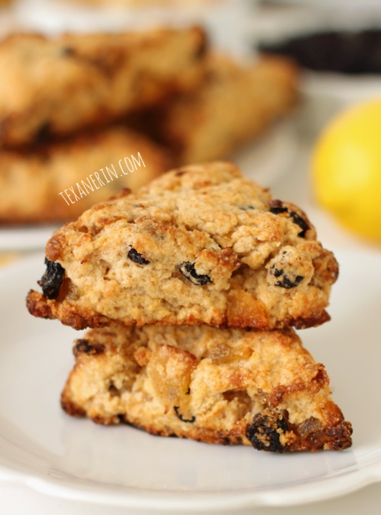 Whole Wheat Blueberry Lemon Ginger Scones from texanerin.com