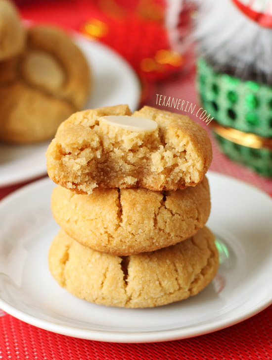 Grain-free Chinese Almond Cookies from texanerin.com. Also vegan, dairy-free and Paleo!
