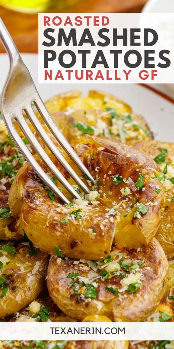 These smashed Parmesan potatoes with garlic and lemon are probably the best potatoes you'll ever have!