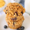 Blueberry Lemon Curd Muffins (100% whole grain, dairy-free options)