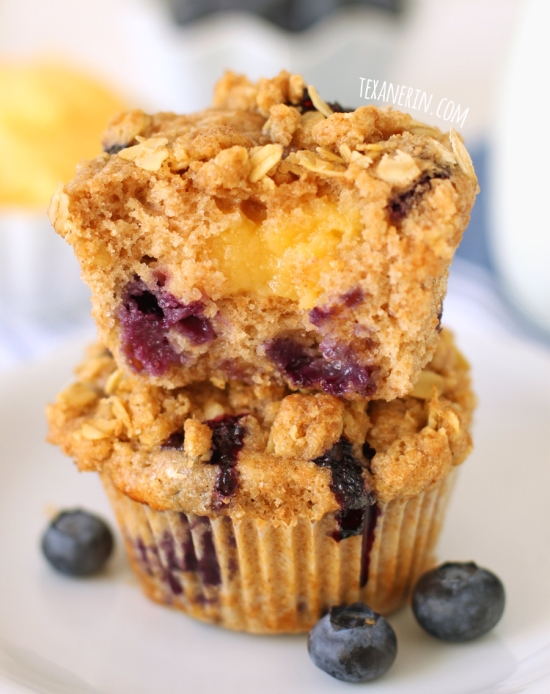 100% whole grain blueberry lemon curd muffins!