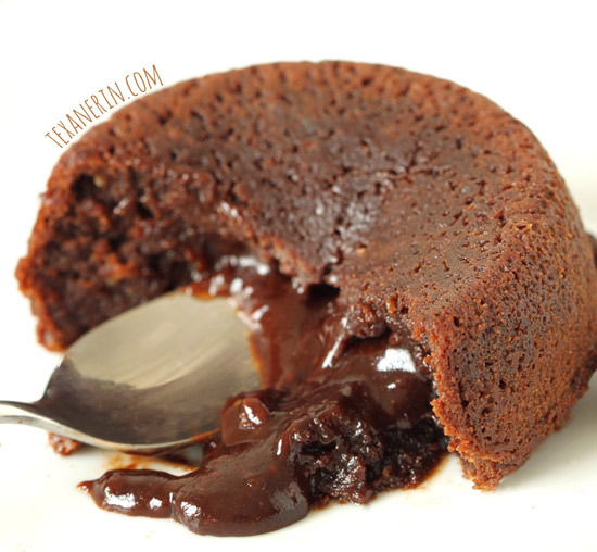 This molten lava cake recipe makes just enough for two and has a gluten-free, 100% whole grain and dairy-free option!