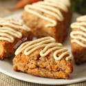 Carrot Cake Scones with Cream Cheese Frosting (100% whole grain, dairy-free)