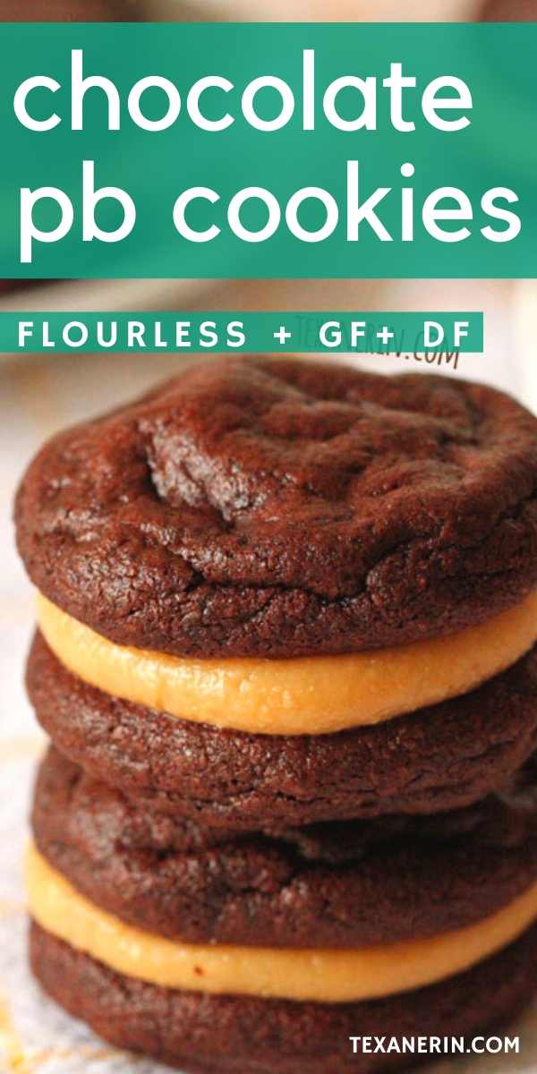 These flourless chocolate peanut butter cookie sandwiches are super fudgy and rich and happen to be grain-free, gluten-free and dairy-free!