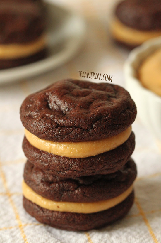 These Flourless Chocolate Peanut Butter Cookie Sandwiches are super easy to put together and happen to be grain-free, gluten-free and dairy-free!