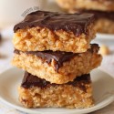 Chocolate Peanut Butter Rice Krispie Treats (vegan, gluten-free options)