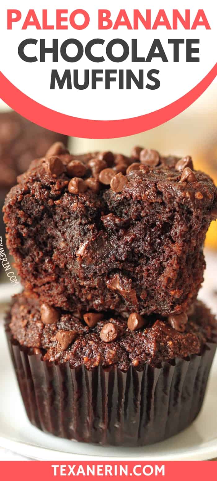 These fudgy paleo chocolate banana muffins are super rich and decadent! They're also naturally sweetened with honey and are grain-free, gluten-free and dairy-free.