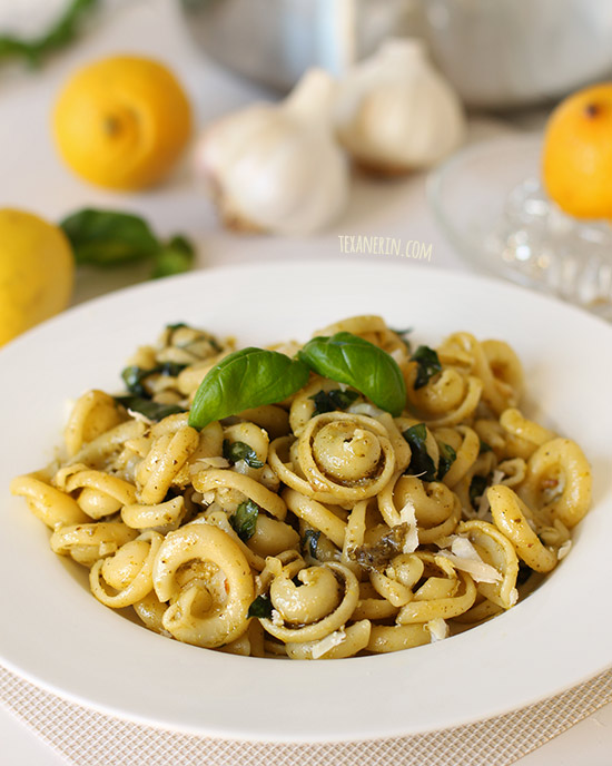Lemon Pesto Pasta – super quick and easy! With whole grain and gluten-free options.