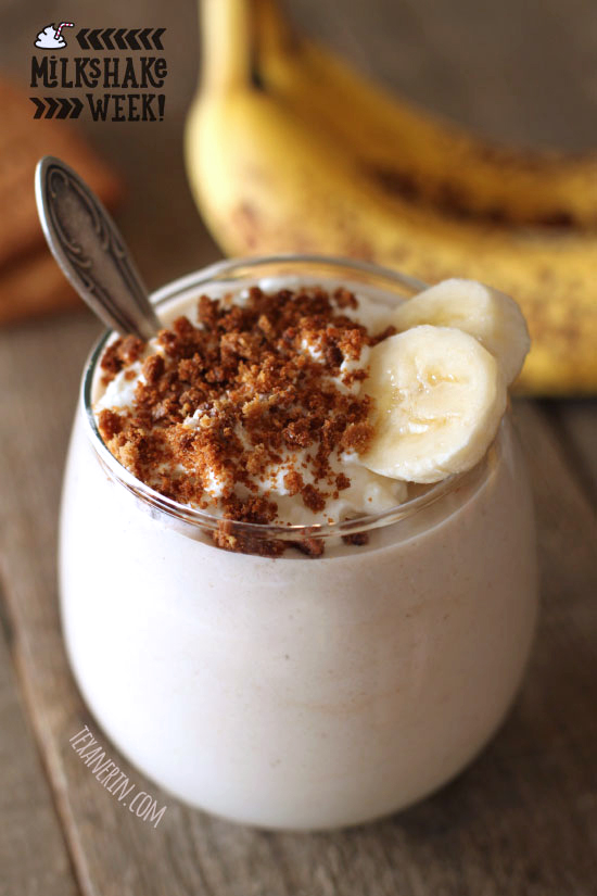 Healthy Banana Cream Pie Milkshake – with dairy-free, vegan, whole wheat, grain-free and gluten-free options!