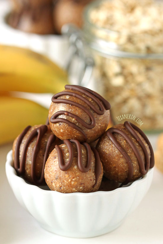 Peanut Butter Banana Fudge Balls – super quick and easy and gluten-free, dairy-free, vegan and 100% whole grain!