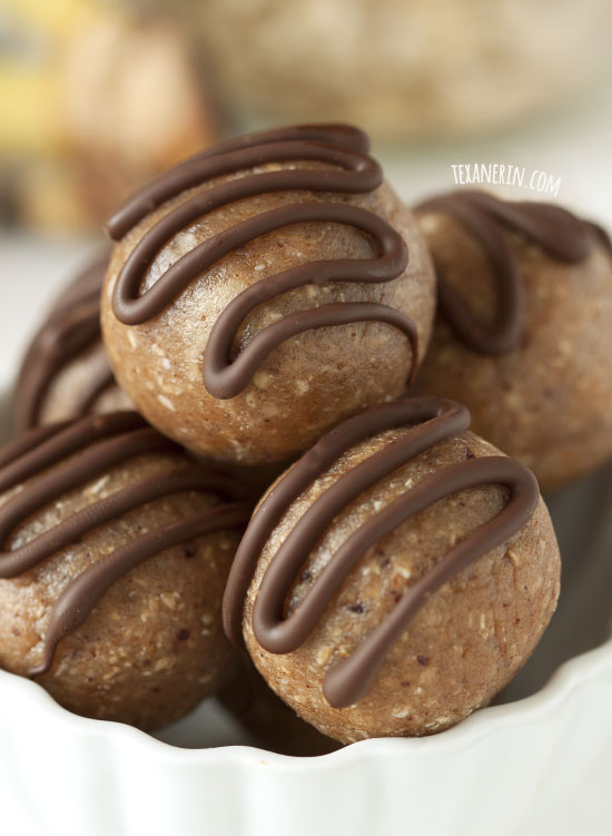 Peanut Butter Banana Fudge Balls - super quick and easy and gluten-free, vegan, dairy-free and 100% whole grain!