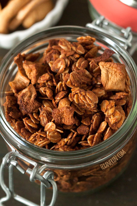 Cinnamon Apple Granola – allergy friendly and delicious, too! Gluten-free, vegan, dairy-free, and 100% whole grain.