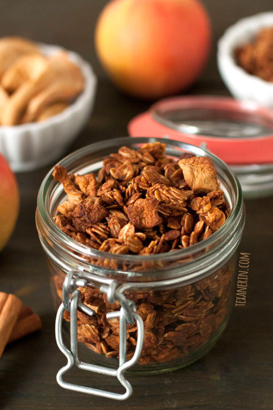 Cinnamon Apple Granola – delicious and gluten-free, dairy-free, vegan and 100% whole grain!