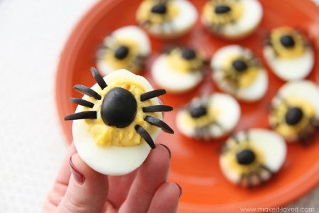 Spider eggs (aka dressed up deviled eggs)