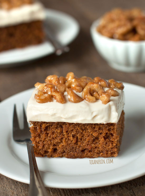 Pumpkin Cake with Maple Mascarpone Frosting – can be made gluten-free, 100% whole wheat or with all-purpose flour.