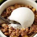 Gluten-free Apple Crumble for Two (vegan option, whole grain)
