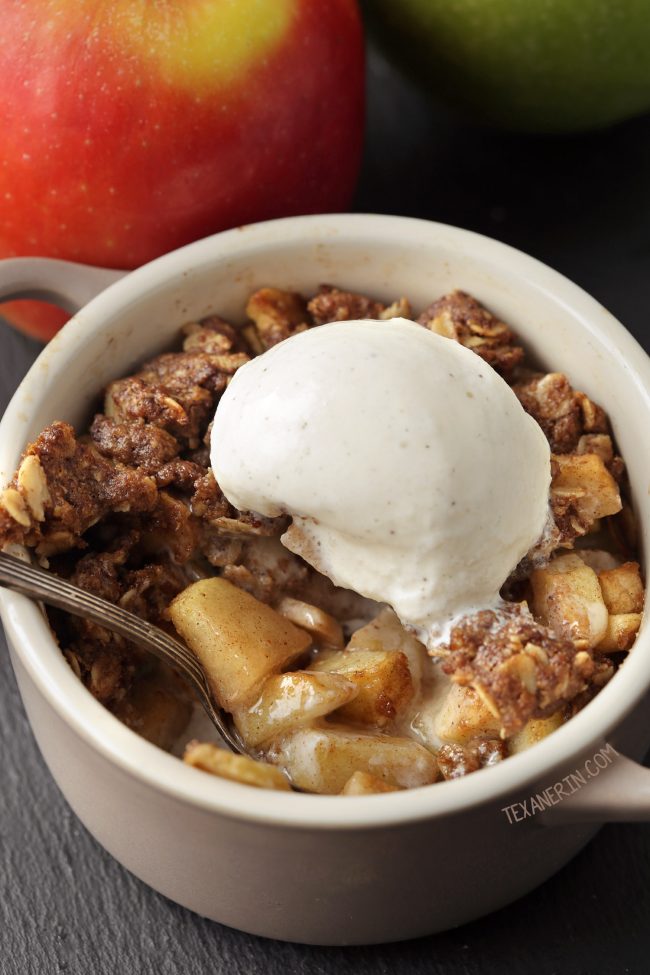 Delicious gluten-free Apple Crumble for Two - vegan and dairy-free option and 100% whole grain!