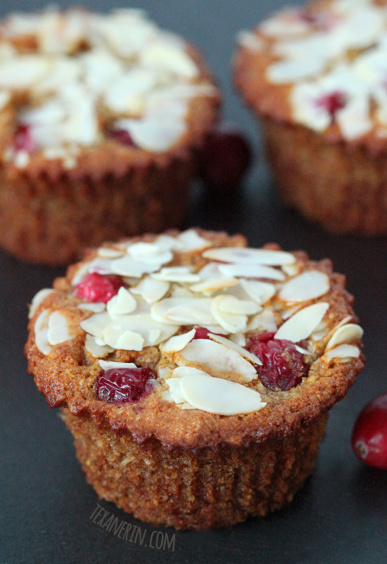 Cranberry Orange Muffins – 100% whole grain, gluten-free and with a dairy-free option! Super soft and moist.