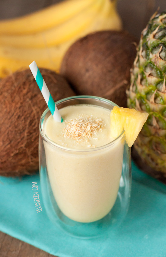 Healthy Piña Colada Smoothie – so delicious and uses coconut milk, making it dairy-free and vegan!