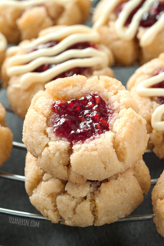 Gluten-free Thumbprint Cookies (grain-free, dairy-free) - Texanerin Baking