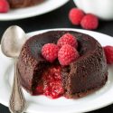Raspberry Molten Lava Cakes (gluten-free, dairy-free, whole grain options)