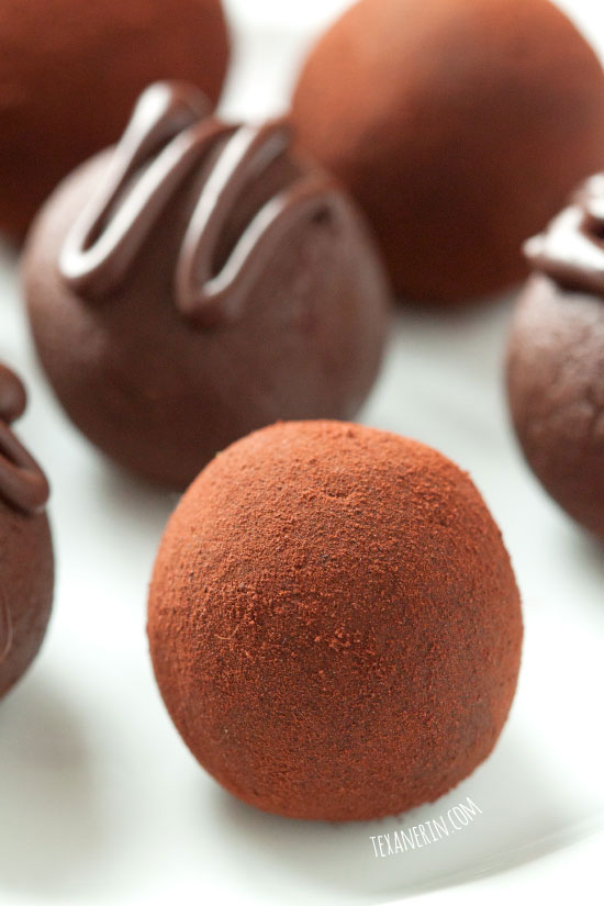 Healthier Raspberry Truffles – only four ingredients with paleo and vegan options. Naturally grain-free / gluten-free.