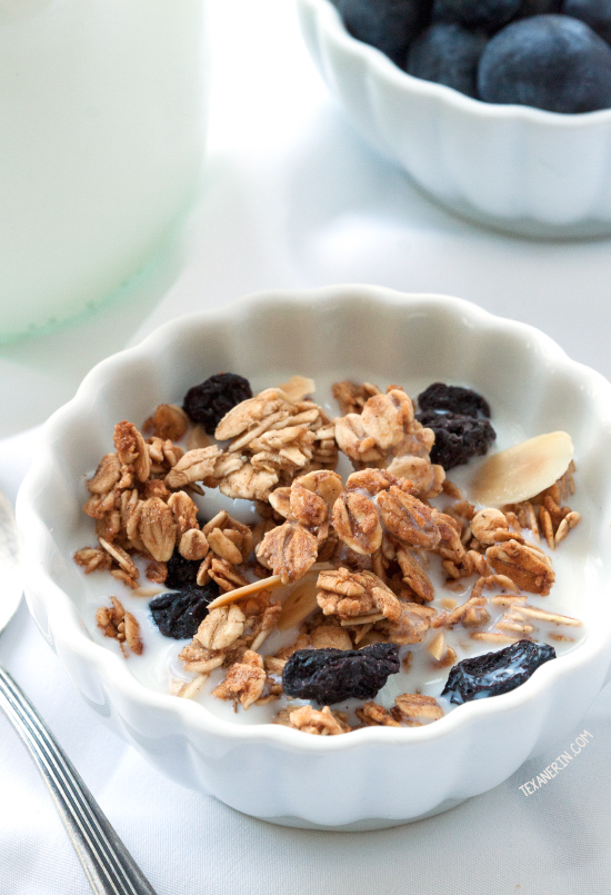 Spiced Blueberry Almond Granola {gluten-free, dairy-free, maple-sweetened and 100% whole grain}