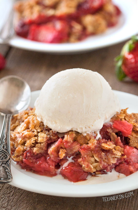 Strawberry Rhubarb Crumble (WG, Vegan, GF, DF)