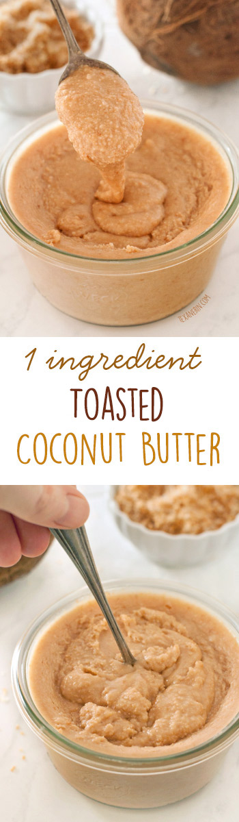 This toasted coconut butter only takes a few minutes to make and all you need is a food processor and coconut flakes! {naturally gluten-free and vegan}