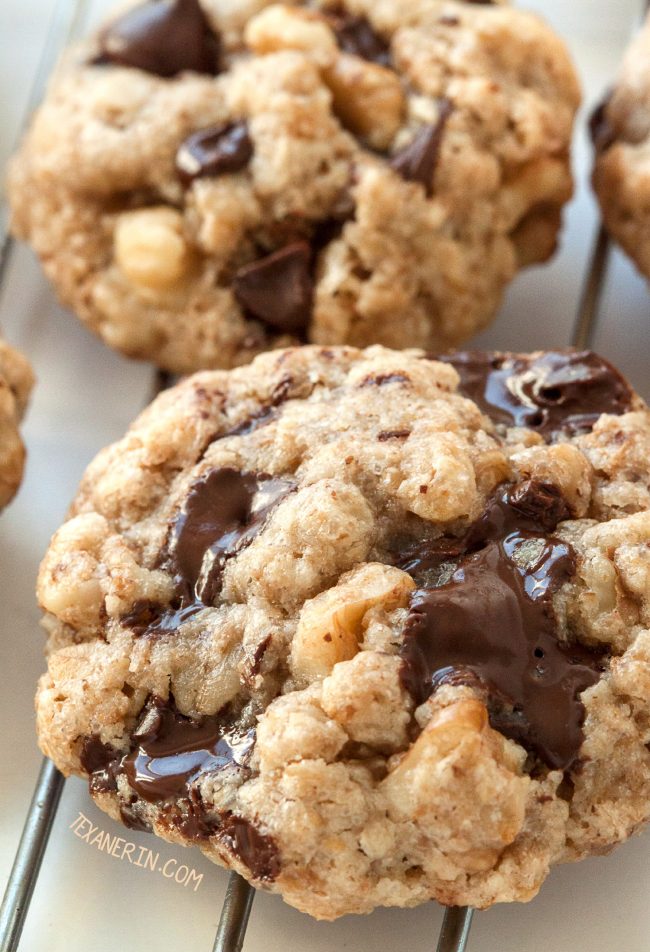 Walnut Chocolate Chip Cookies (vegan, gluten-free, whole grain)