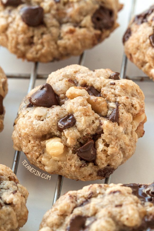 Walnut Chocolate Chip Cookies (vegan, gluten-free, and whole grain)