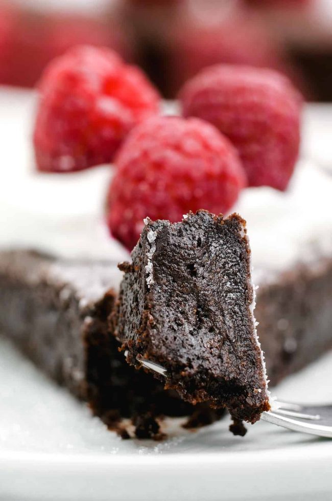 This kladdkaka, also known as Swedish chocolate sticky cake, is amazingly gooey and delicious. This recipe includes a traditional option as well as a gluten-free, dairy-free and vegan version. Only 8 ingredients!