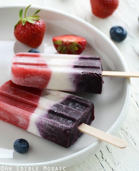 Red, White, and Blue Double Berry Coconut Pops