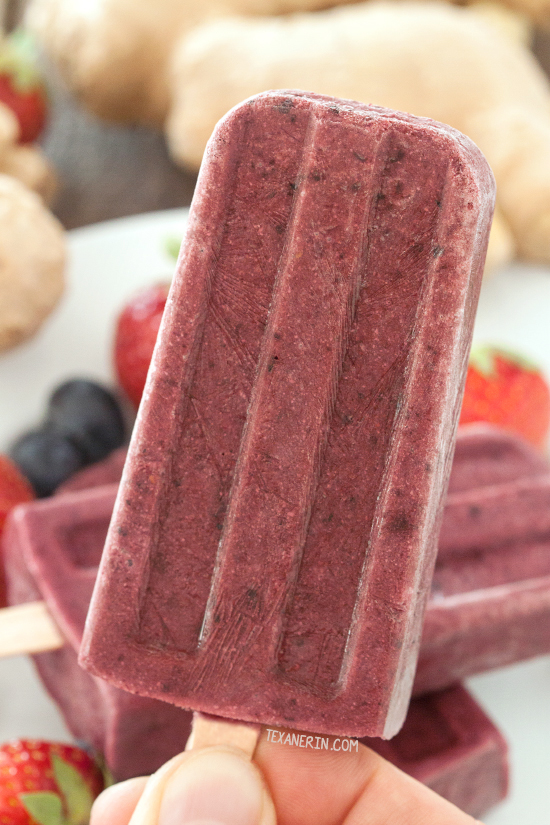Ginger Berry Popsicles {fruit-sweetened, naturally paleo, gluten-free, dairy-free and vegan}