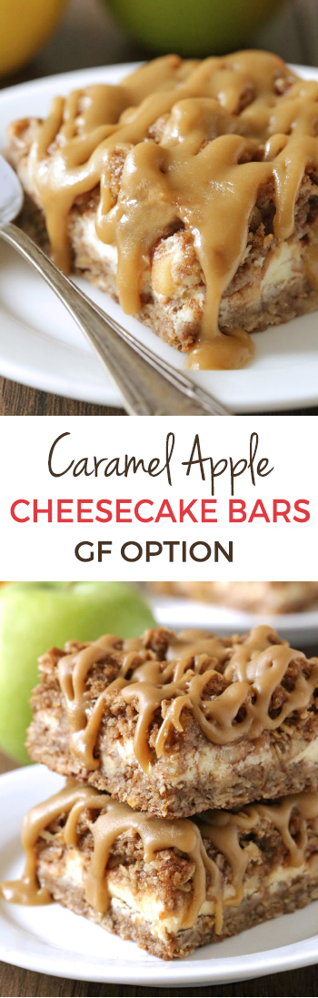 Caramel Apple Cheesecake Bars (gluten-free, whole grain) - Texanerin Baking