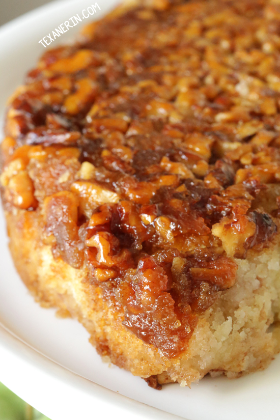 Apple Upside Down Cake with Honey (dairy-free with gluten-free and whole grain options)