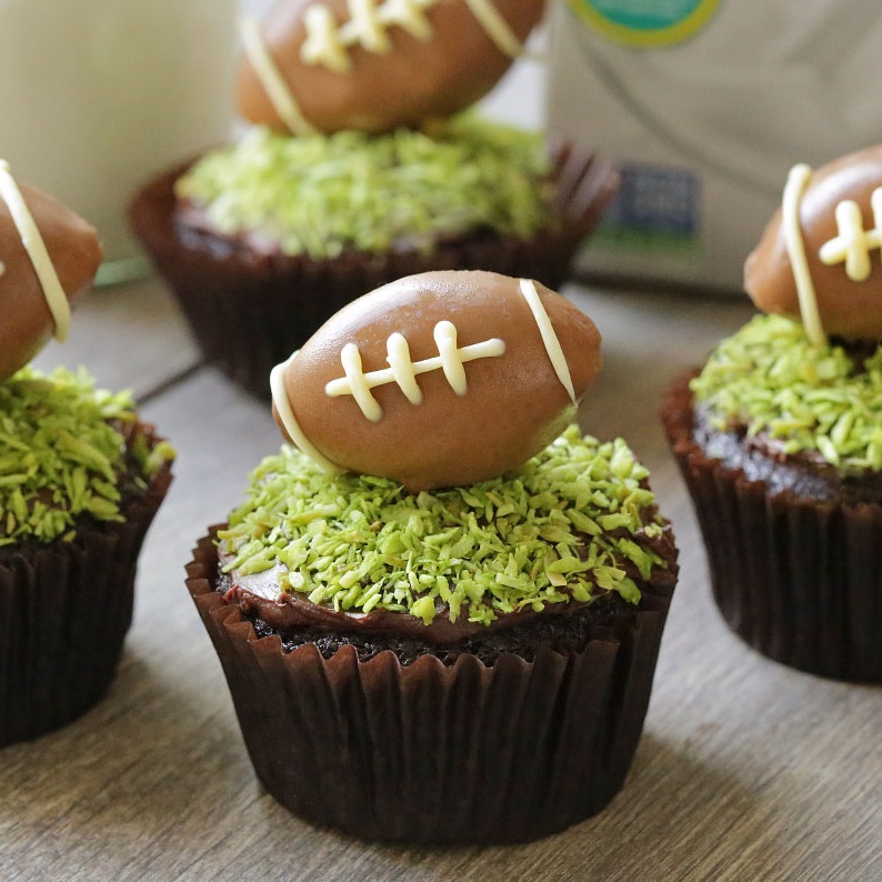 Chocolate Football Cupcakes (vegan, dairy-free, whole grain ...