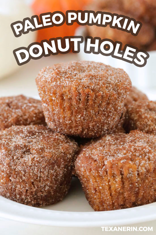 These amazing gluten-free pumpkin donuts are paleo, grain-free and dairy-free. Can also be made as regular muffins and are coated in cinnamon sugar.