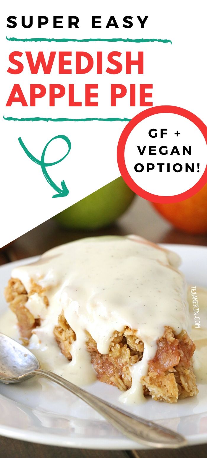 This Swedish apple pie is similar to a crisp and is naturally gluten-free, vegan, dairy-free and 100% whole grain!