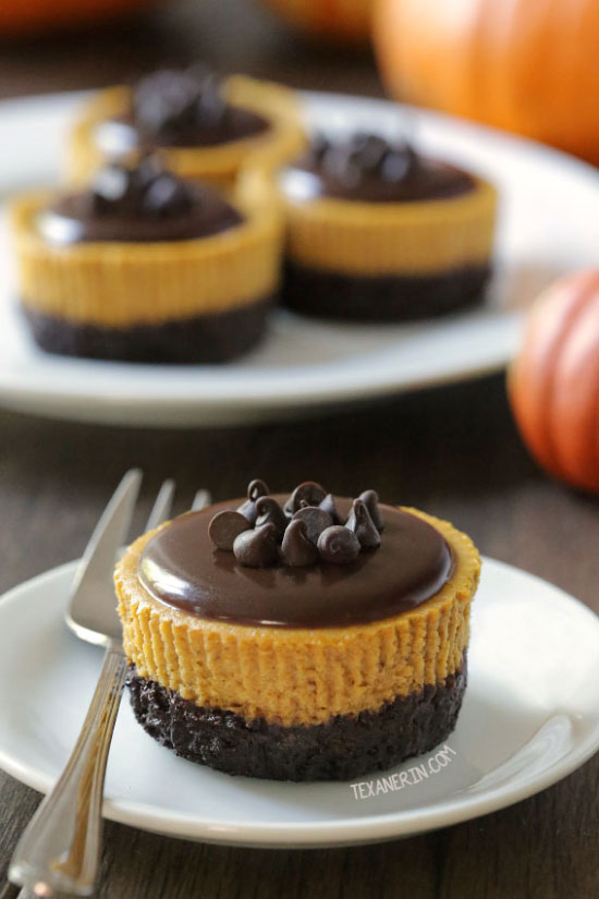 Mini Pumpkin Cheesecakes {gluten-free, whole grain options – can also be made with all-purpose flour!}