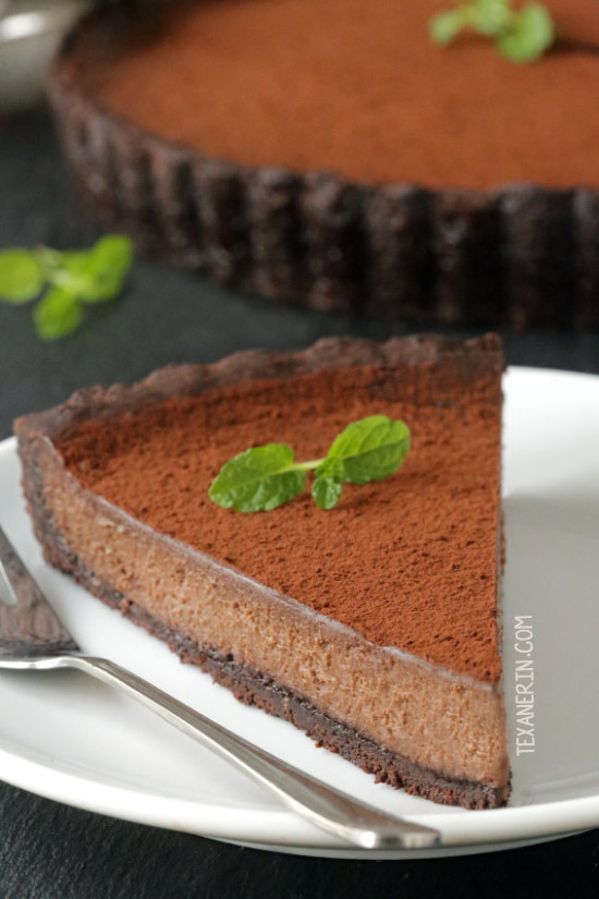 Mint Chocolate Tart {grain-free, gluten-free, whole grain options}