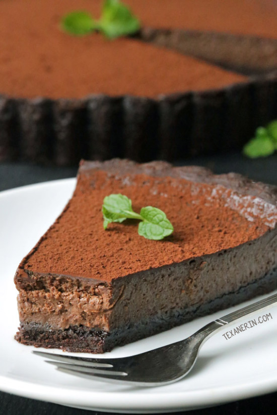 Mint Chocolate Tart {grain-free, gluten-free, whole grain options}