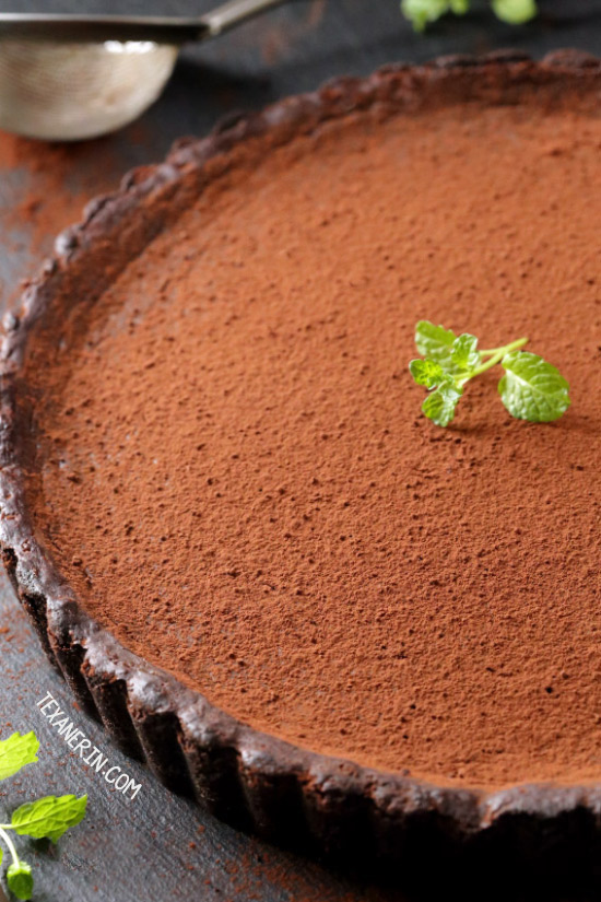 Mint Chocolate Tart {grain-free, gluten-free, whole grain options}