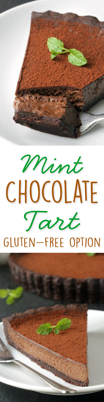 Mint Chocolate Tart with gluten-free and 100% whole grain options.